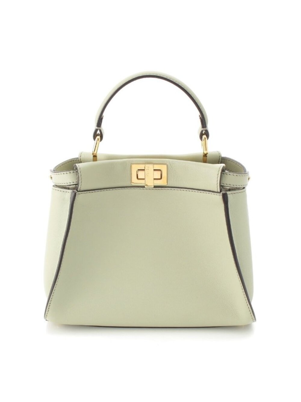 Fendi Mini Peekaboo Leather 2-Way Handbag Green